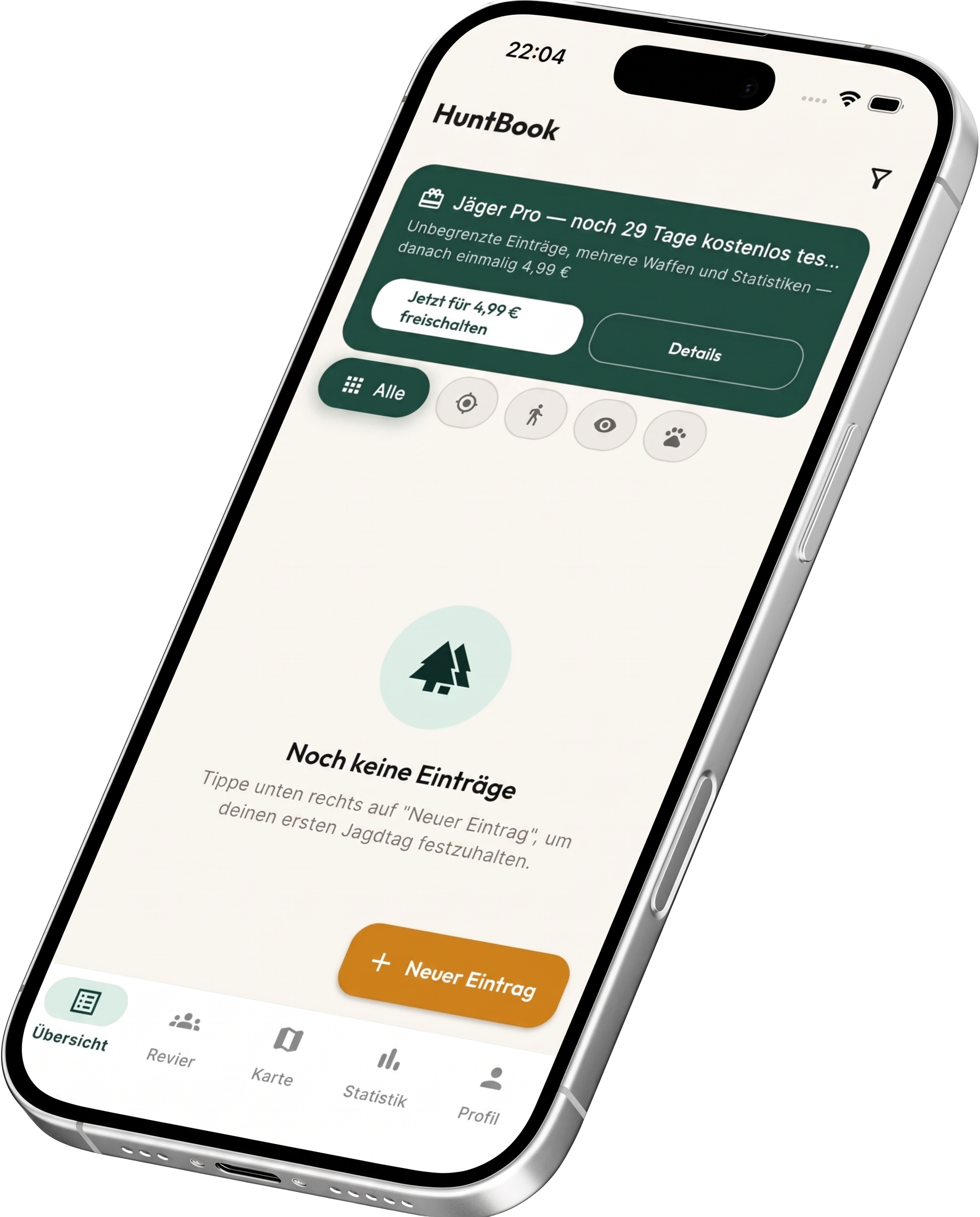 Projektvisualisierung HuntBook