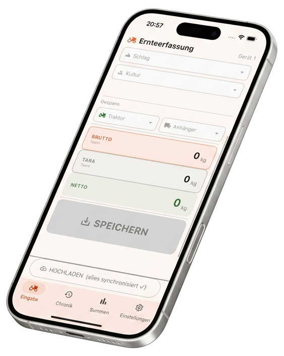 Projektvisualisierung Digitale Ernteerfassung